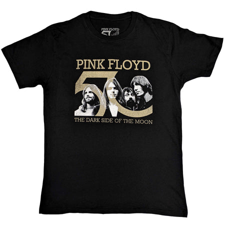 Pink Floyd - Band Photo & 50th Logo - Black t-shirt