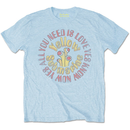The Beatles - All You Need Is Love-Vintage Circle - Light Blue t-shirt
