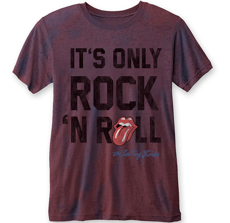 The Rolling Stones-It's Only Rock N Roll- Red Burnout Fashion T-shirt