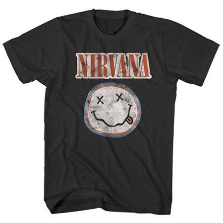 Nirvana - Kurt Cobain-Distressed Logo - Black t-shirt
