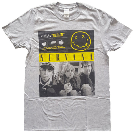 Nirvana - Kurt Cobain-Bleach Cassettes - Grey t-shirt