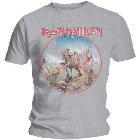 Iron Maiden - Trooper Vintage Circle - Heather Grey T-shirt