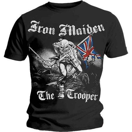 Iron Maiden - Sketched Trooper with back print - Black T-shirt