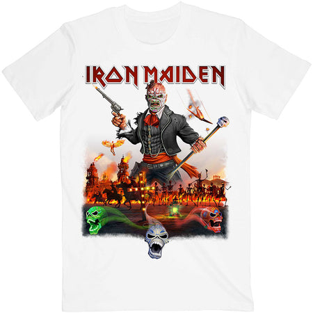 Iron Maiden - Legacy Of The Beast Live In Mexico City with Back Print - White T-shirt
