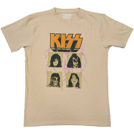 Kiss - Lightning Photo - Sand t-shirt