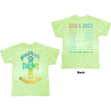 Guns N Roses -Gradient Use Your Illusion Tour - Dye Wash Green t-shirt