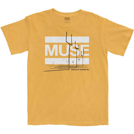 Muse - Origin Of Symmetry - Dip Dye Mineral Wash Yellow t-shirt