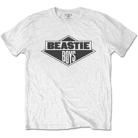 Beastie Boys -Black & White Logo - White T-shirt