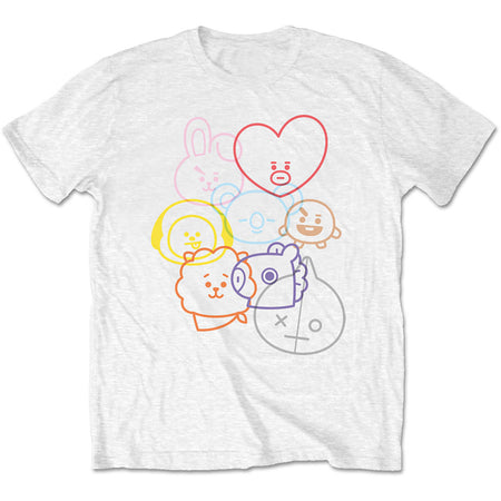 BTS - BT21 - Faces - White T-shirt