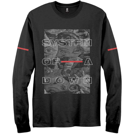System Of A Down - Eye Collage - Longsleeve Black T-shirt