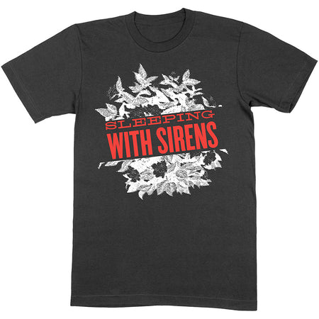 Sleeping With Sirens - Floral - Black t-shirt