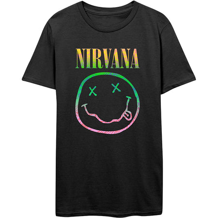 Nirvana - Kurt Cobain-Sorbet Ray Smiley - Black t-shirt