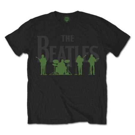 The Beatles -  Saville Row Lineup-Green Silhouettes  - Black T-shirt