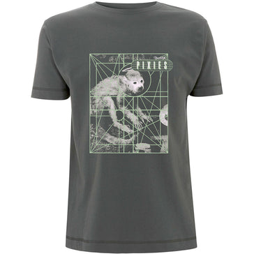 Pixies - Monkey Grid - Charcoal Grey t-shirt