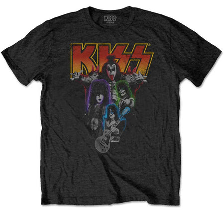 Kiss - Neon Band - Black t-shirt