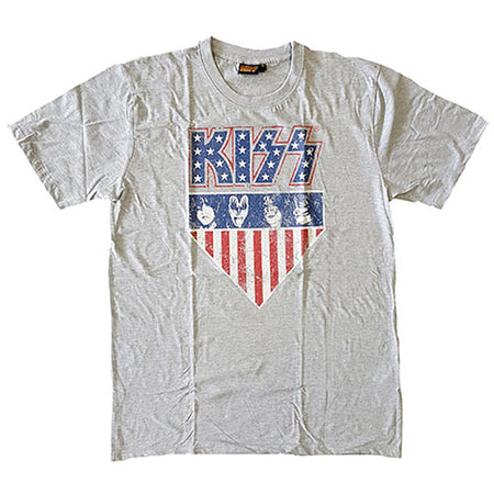 Kiss - Stars and Stripes - Grey t-shirt