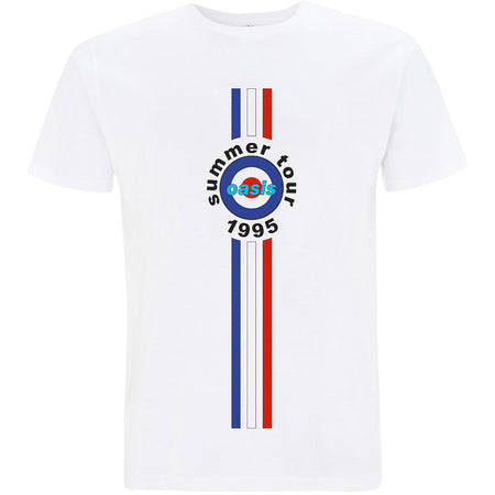 Oasis - Stripes 95-Summer Tour - White t-shirt
