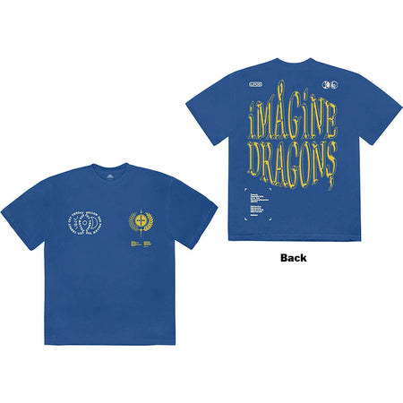 Imagine Dragons -Lyrics with Backprint - Blue t-shirt