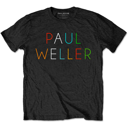 The Jam - Paul Weller-Multi-color Logo - Black t-shirt