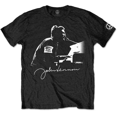 John Lennon - People For Peace - Black T-shirt