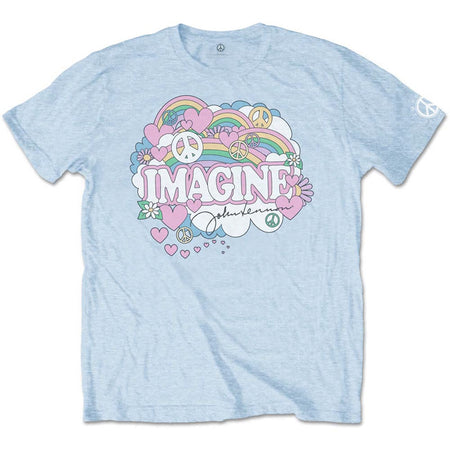 John Lennon - Rainbows, Love & Peace - Light Blue T-shirt