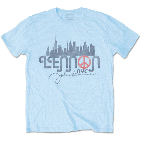 John Lennon - NYC Skyline - Light Blue T-shirt