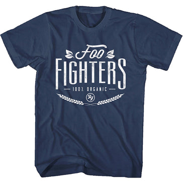 Foo Fighters - 100% Organic Logo - Navy Blue T-shirt