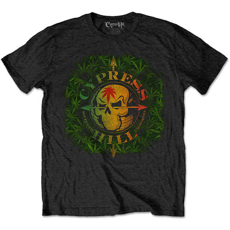 Cypress Hill - South Gate Logo & Leaves - Black t-shirt
