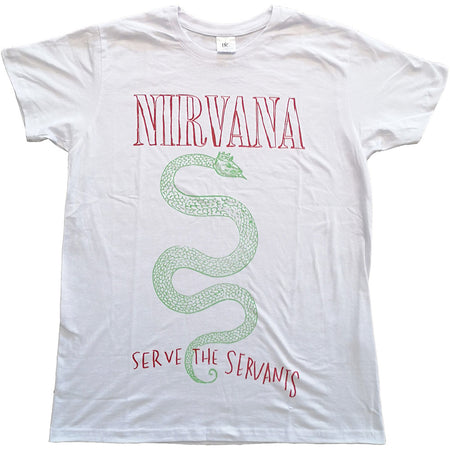 Nirvana - Kurt Cobain - Serve The Servants - White  t-shirt