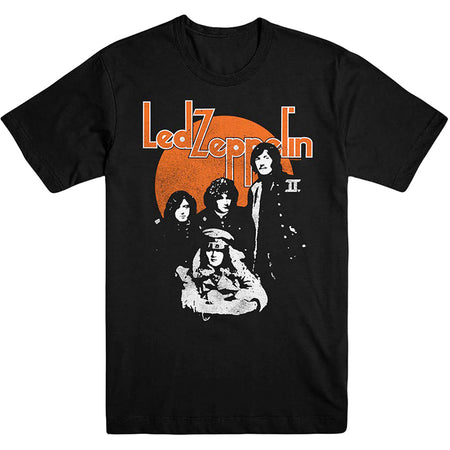 Led Zeppelin - Orange Circle - Black T-shirt