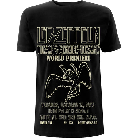 Led Zeppelin - The Song Remains The Same-World Premiere - Black T-shirt