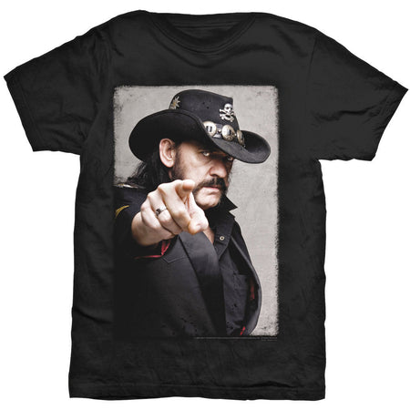Motorhead - Lemmy-Pointing Photo with Backprint - Black t-shirt