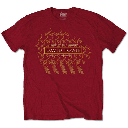 David Bowie -Phoenix Festival with Backprint-Cardinal Red t-shirt