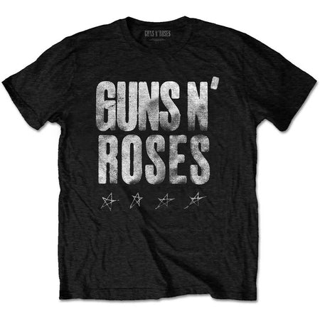 Guns N Roses -Paradise City Stars with Back Print - Black t-shirt