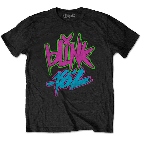 Blink 182 - Neon Logo - Black T-shirt