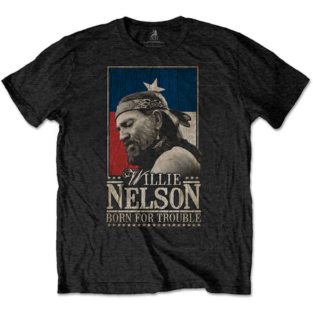 Willie Nelson - Born For Trouble - Black T-shirt