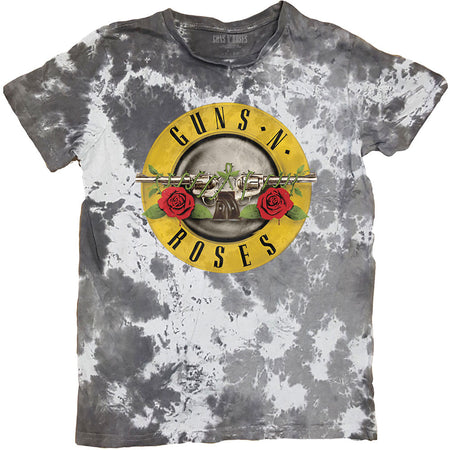 Guns N Roses -Classic Logo-Dip Dye - White t-shirt
