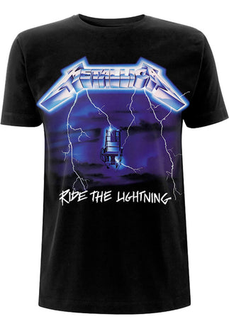 Metallica - Ride The Lightning with Tracklist Back print - Black t-shirt