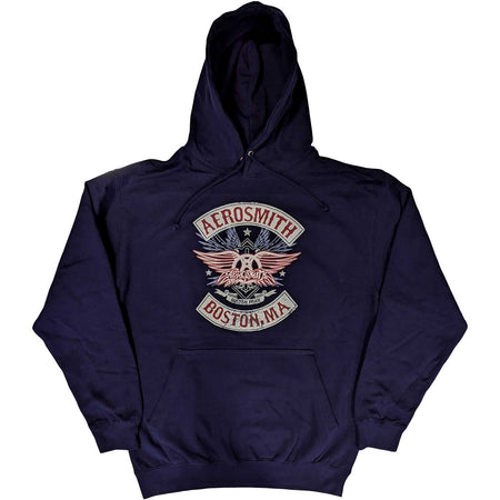 Aerosmith - Boston pride - Navy Blue Hooded Sweatshirt