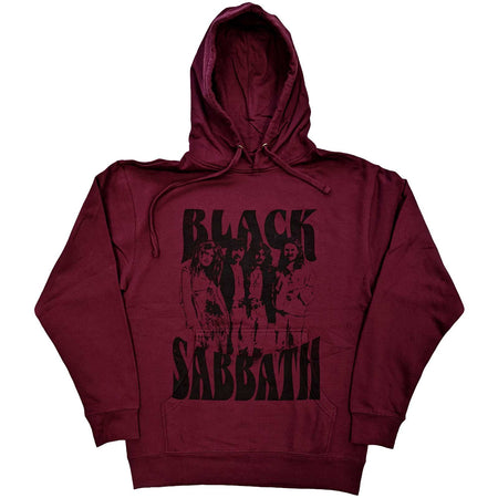 Black Sabbath - Band & Logo - Pullover Maroon Red Hooded Sweatshirt