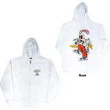 Blink 182 - Roger Rabbit - Zipped White Hooded Sweatshirt