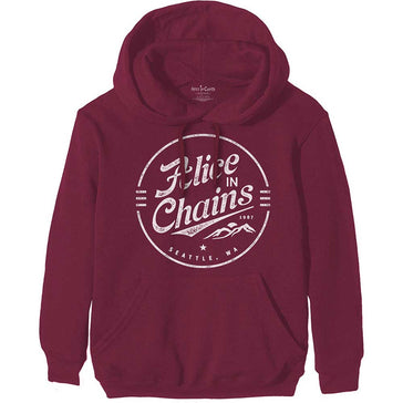 Alice In Cahins - Emblem - Maroon Hooded Sweatshirt