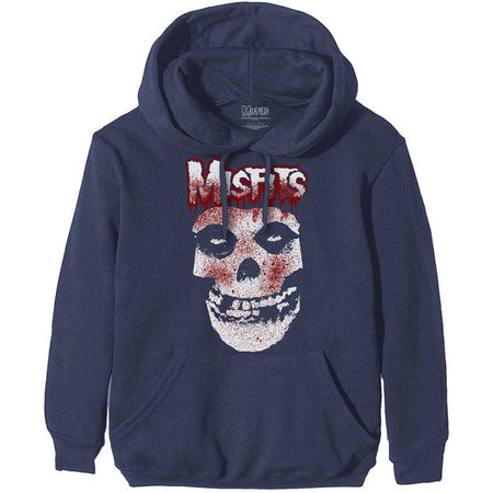 Misfits - Blood Drip Skull - Navy Hooded Sweatshirt