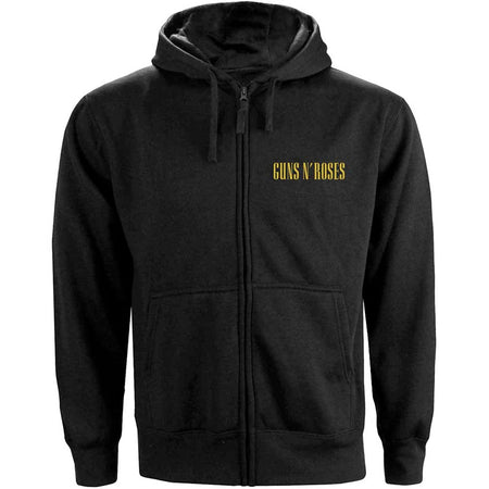Guns N Roses - Classic Logo - Zip Black Hooded Sweatshirt