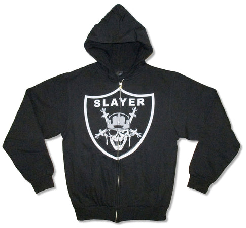 Slayer - Raider Skull - Zip Up Black Hooded Sweatshirt