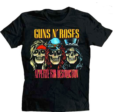 Guns N Roses - Skulls- Appetite for Destruction - Black t-shirt