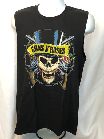 Guns N Roses - Top Hat Skull - Black Sleeveless  t-shirt