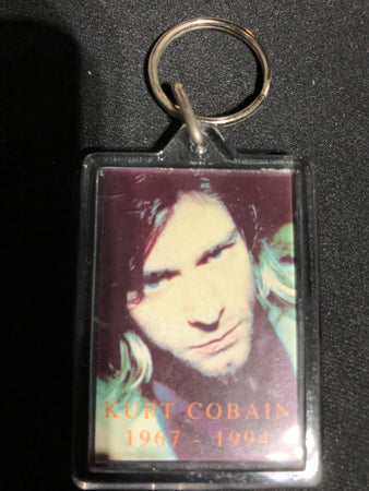 Nirvana - RARE STUFF - Kurt Cobain Face & Dates - Acrylic Keychain
