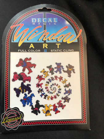 Grateful Dead - RARE STUFF - Bears Swirl - Cling Window Sticker 1993