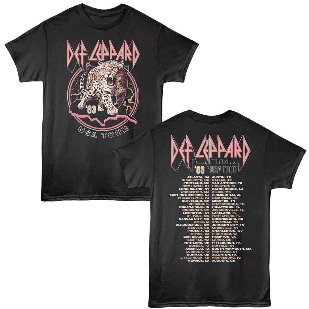 Def Leppard - 83 USA Tour - Black t-shirt
